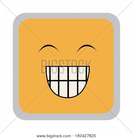 square colorful shape emoticon face happines expression vector illustration