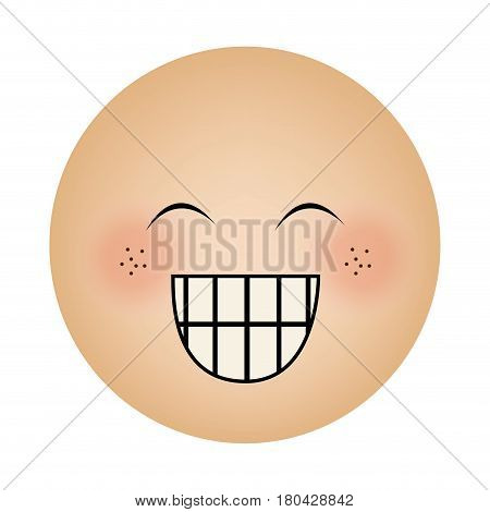 human face emoticon happines expression vector illustration