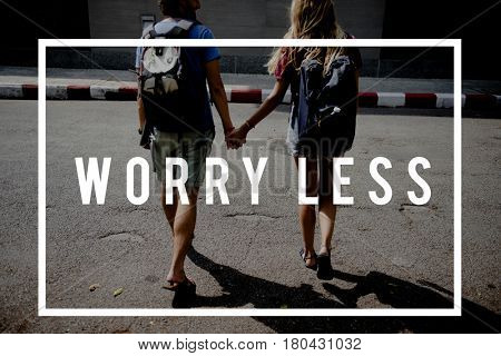 Friends Travel Backpacker Journey with Quote Graphic