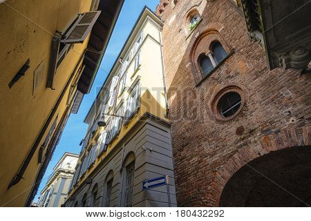 Monza (Brianza Lombardy Italy) : the medieval tower of Teodolinda built in 13th century and situated in via Lambro
