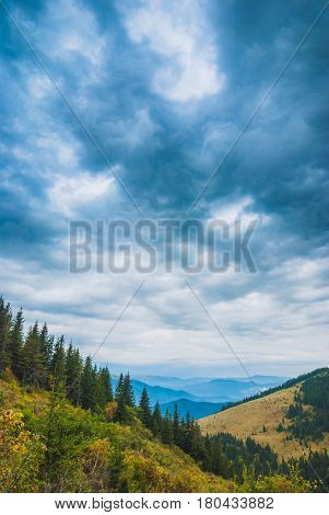 Dramatic Stormy Clouds Over The Valley