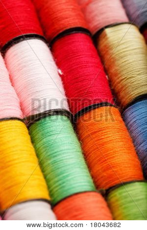 bobbins of lurex thread