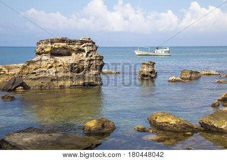 Beautiful view of a corner of Phu Quoc island from Dinh Cau temple