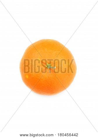 top view organic orange isolates on white
