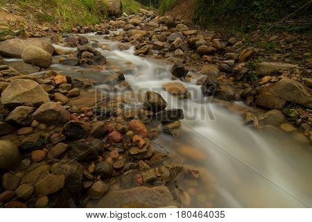Small waterfall located at Kampung Kiulu, Tamparuli, Kota Kinabalu, Sabah Borneo, Malaysia