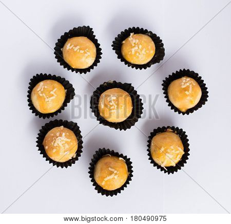 Nastar pineapple tart cookies with grated cheese topping indonesian cookies