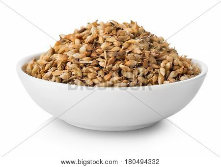 Utsho suneli in plate isolated on white background