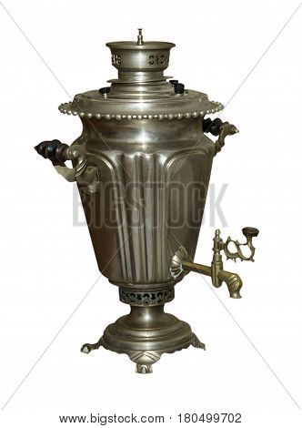 Vintage samovar. Samovar isolated on white background. Old samovar .