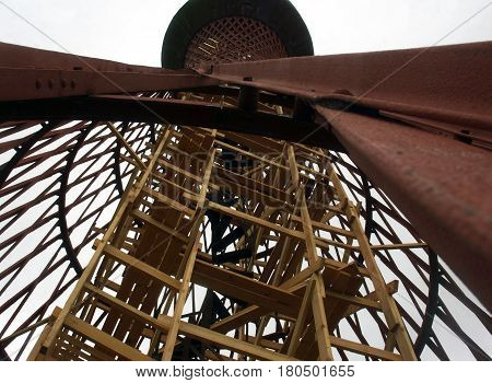The first ever Shukhov Hyperboloid Tower is standing now In Polibino Village, Lipetsk Region, Russia. It was constructed by Vladimir Shukhov for Nizhny Novgorod Fair in 1896.