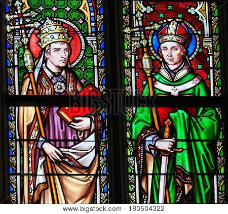 Stained Glass - Saints Pope Leo I And Eugene I