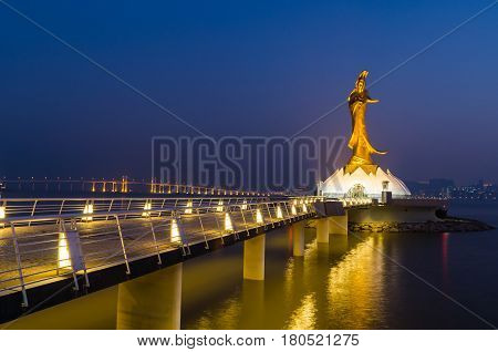 Statue of kun iam macau famous landmark of macau china