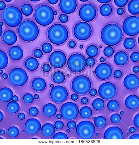 Abstract background of small rings in blue colors. 3d rendering