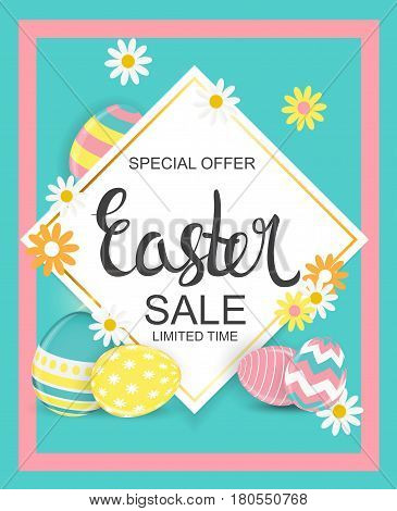 Happy Easter Spring Holiday Background Vector Illustration EPS10