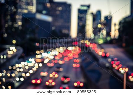 Traffic lights on the street with bokeh effect