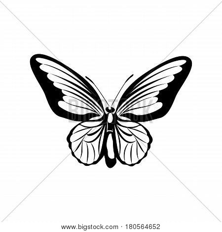 Black Logotype Of Butterfly Isolated On White Background. Vector Illustration