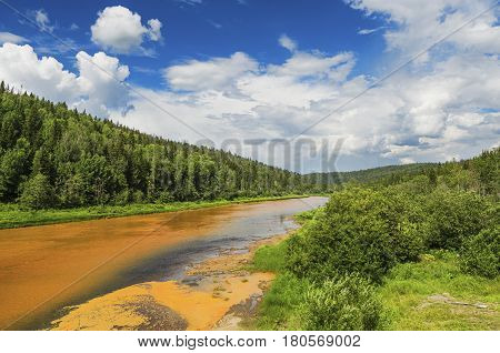 The river Vilva polluted in the result of human activities