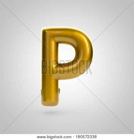 Metallic Paint Golden Letter P Uppercase