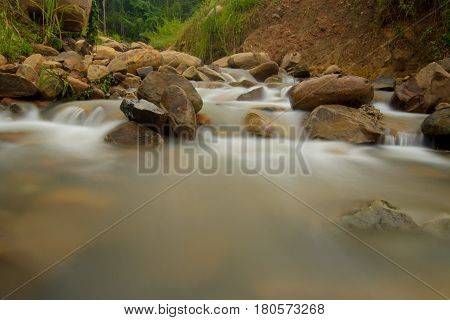 Small waterfall located at Kampung Kiulu, Tamparuli, Kota Kinabalu, Sabah Borneo, Malaysia