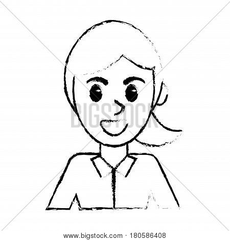 sketch woman portrait smling vector illustration eps 10