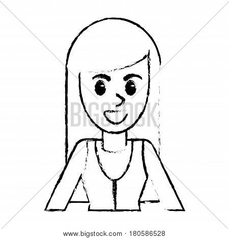 sketch woman portrait smling vector illustration eps 10
