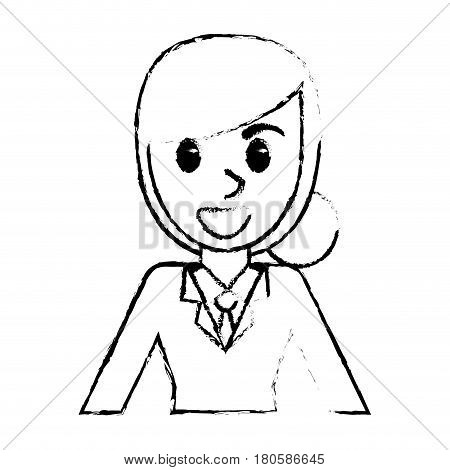 sketch woman portrait smling vector illustration eps 10