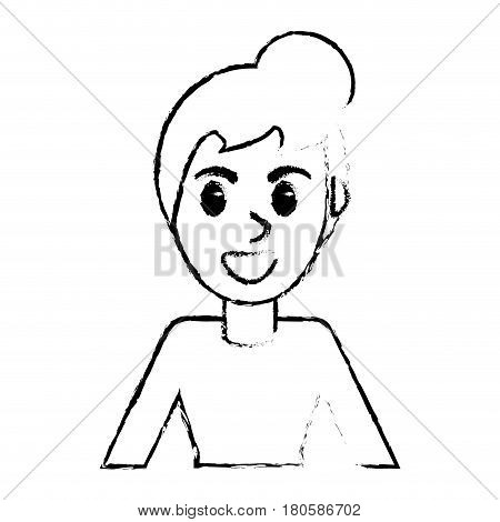 sketch woman portrait smling vector illustration eps 10
