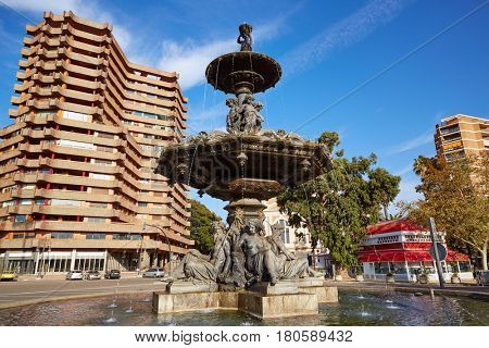 Alameda fountain in albereda at Valencia of Spain