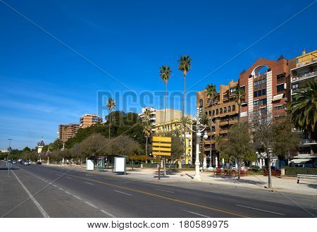Valencia Alameda Albereda promenade park in Spain