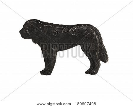 Black dog figure on white background, St. Bernard