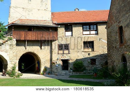 Medieval Fortified Church In The Village Calnic, Transylvania