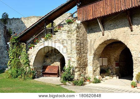 Medieval Fortified Saxon Church In Calnic, Transylvania, A Village Known For Its Castle