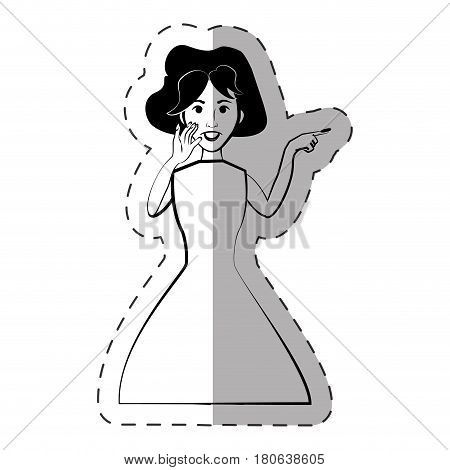 cartoon woman expression gesture vector illustration eps 10