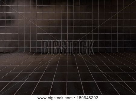 Tile wall and tile floor background and texture.