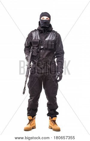 Army Soldier Man Portrait On Guard On Studio Isolated On White Background