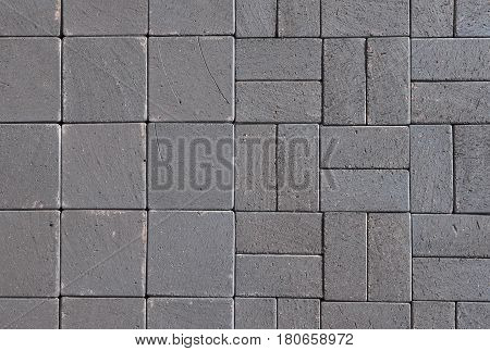 Vintage Clay Ceramic Clinker Pavers for Patio. Floor pavers in a path detail of a pavement to walk.