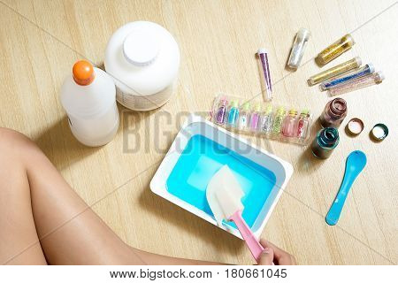 Kid Playing Hand Made Toy Called Slime Experiment Scientific Method Inspire to be the Scientist