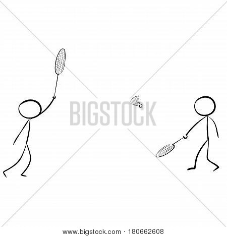 Badminton cape game play icon vector stick