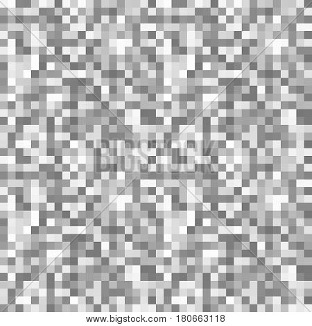 Abstract grayscale pixels noise mosaic seamless pattern