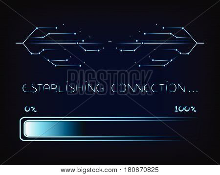 Nternet Connecion Lines With Progress Bar Loading, Vector