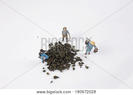 the mini ature worker work with tea