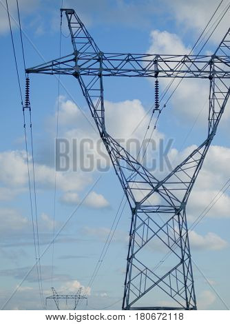 COLOR PHOTO OF TRANSMISSION TOWER OR ELECTRICITY PYLON