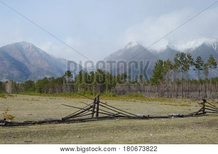 Spring Pasture In The Tunkinskaya Valley At The Foot Of Sayan Mountains, Buryatia