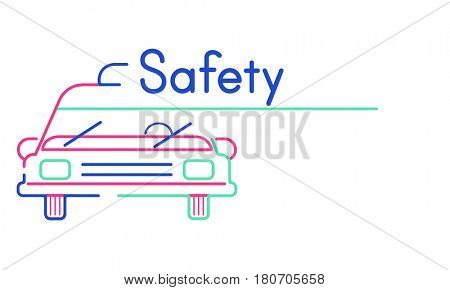 Illustration of automotive car rental transportation