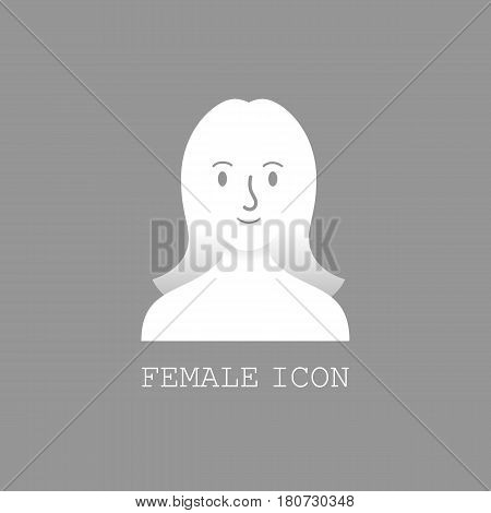 Woman default avatar, person profile picture on gray background