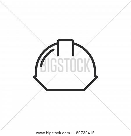 Safety helmet line icon outline vector sign linear style pictogram isolated on white. Hard hat symbol logo illustration. Editable stroke. Pixel perfect