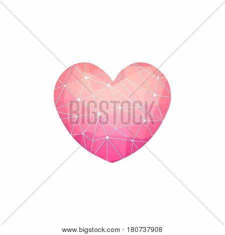 Vector polygonal heart isolated on a white background. Love symbol for Valentines
