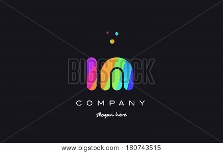 Im I M  Colored Rainbow Creative Colors Alphabet Letter Logo Icon