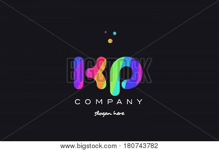 Kp K P  Colored Rainbow Creative Colors Alphabet Letter Logo Icon