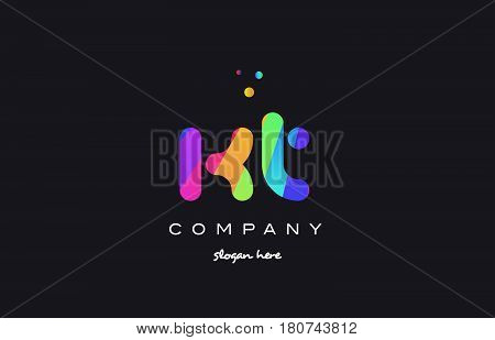 Kt K T  Colored Rainbow Creative Colors Alphabet Letter Logo Icon