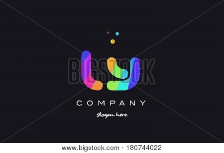 Ly L Y  Colored Rainbow Creative Colors Alphabet Letter Logo Icon